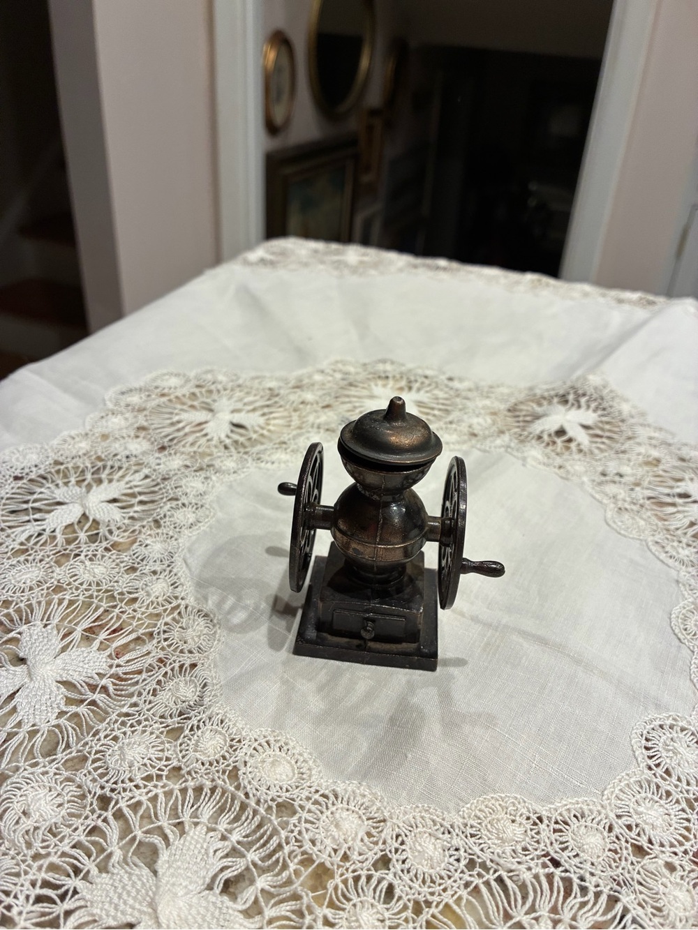 Antique-Style Decorative Table Grinder - Bronze Finish Pencil Sharpener